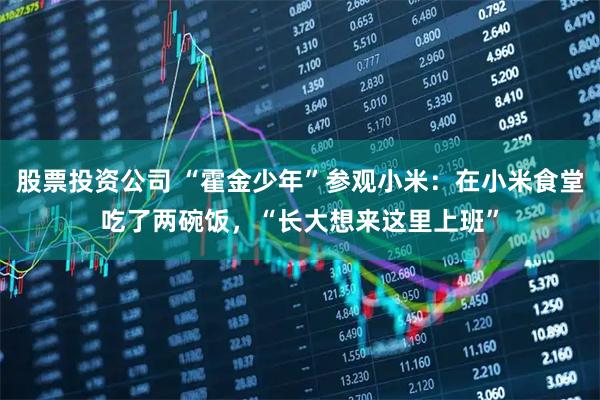 股票投资公司 “霍金少年”参观小米：在小米食堂吃了两碗饭，“长大想来这里上班”